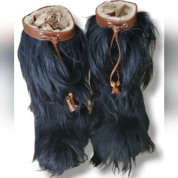 GUCCI Yeti Siberian Goat Hair Black Fur Vintage winter boots with COA - Picture 8 of 16